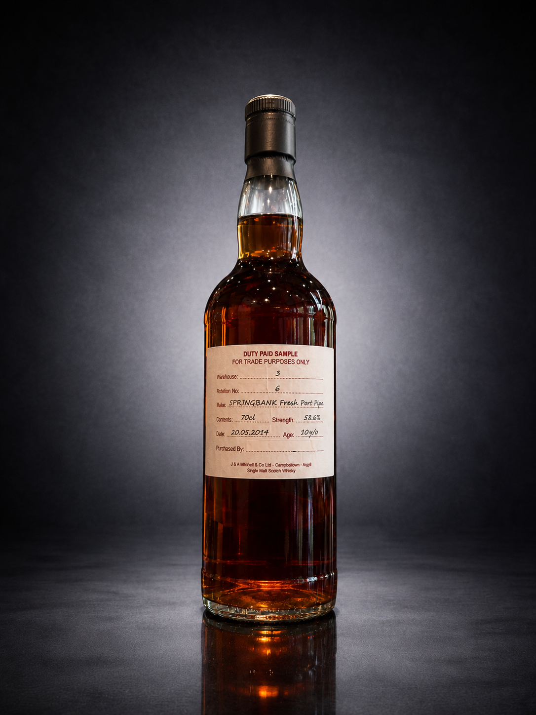 Springbank 10 Year Old- Duty Paid Sample Fresh Port Pipe